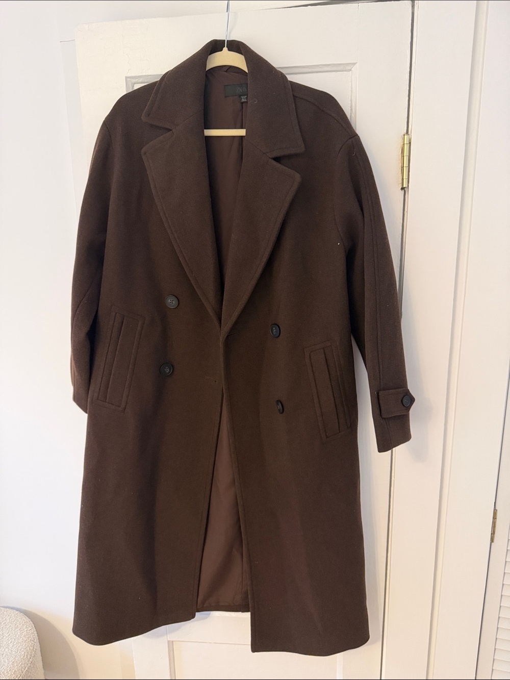 Zara Double-Breasted Brown Coat